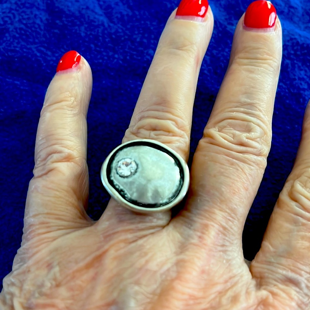 Leather and metal ring